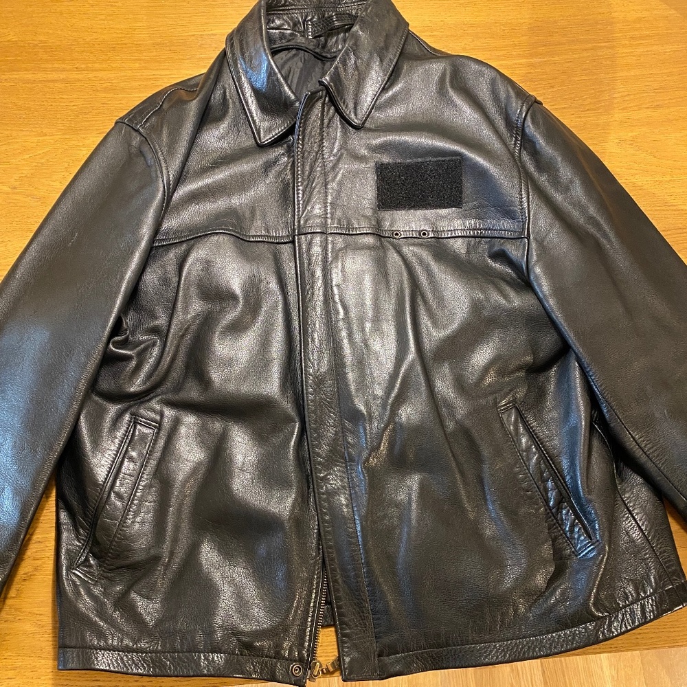 Black Leather Jacket - Virgin American Pilot Uniform